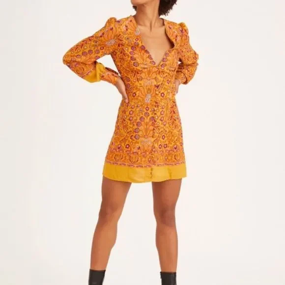 urban outfitters boho dress URBAN OUTFITTERS BOHO MIDI DRESS - Tan/Brown - SMALL